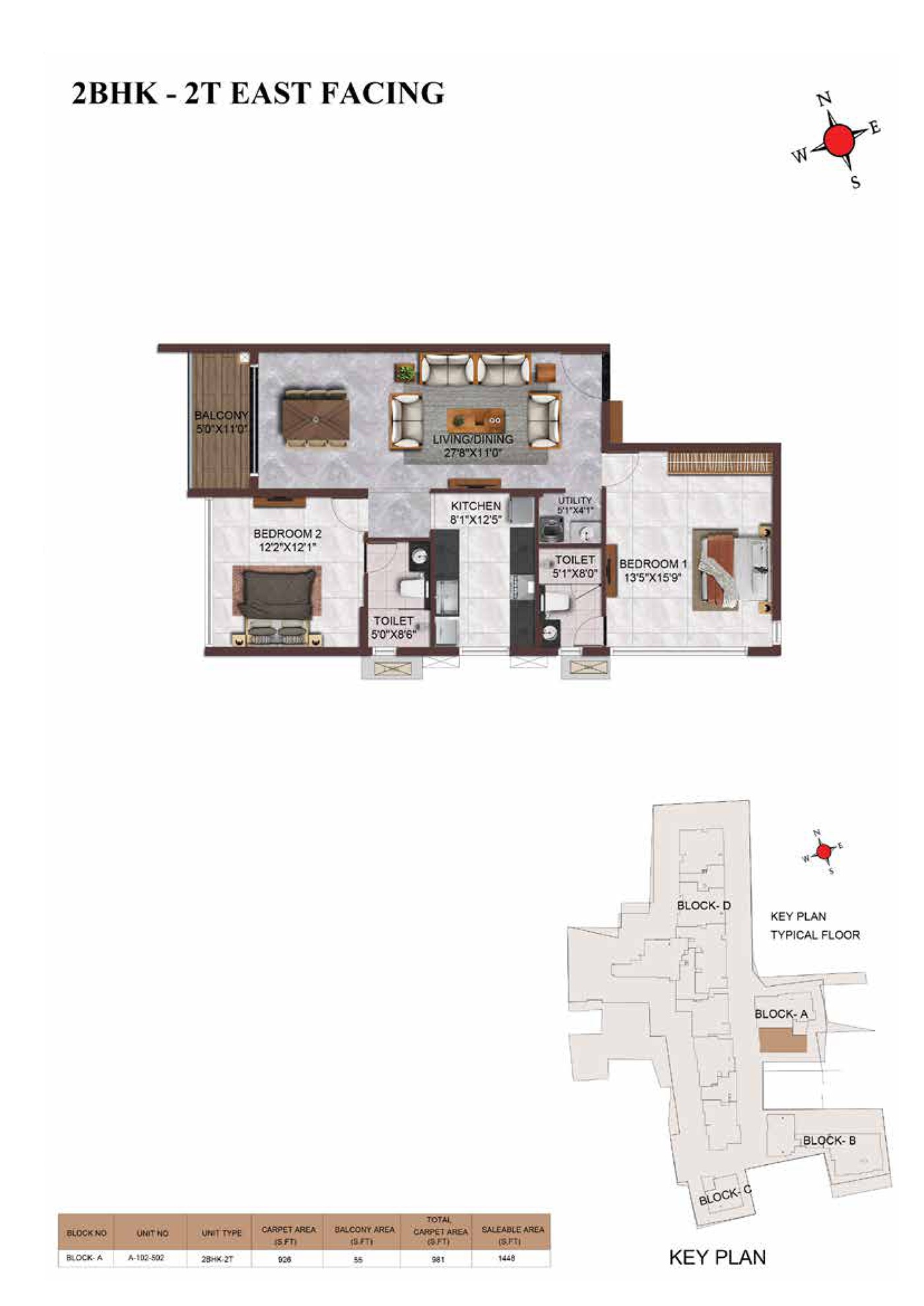 Casagrand Vienna 2 BHK Floor Plan