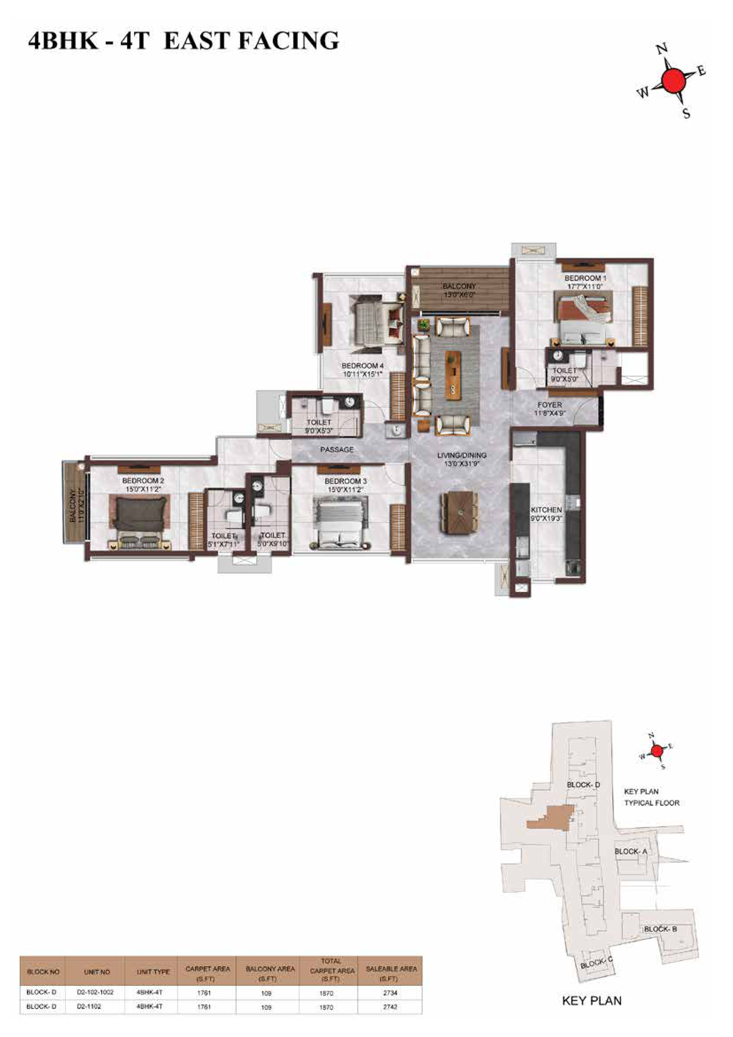Casagrand Vienna 4 BHK Floor Plan