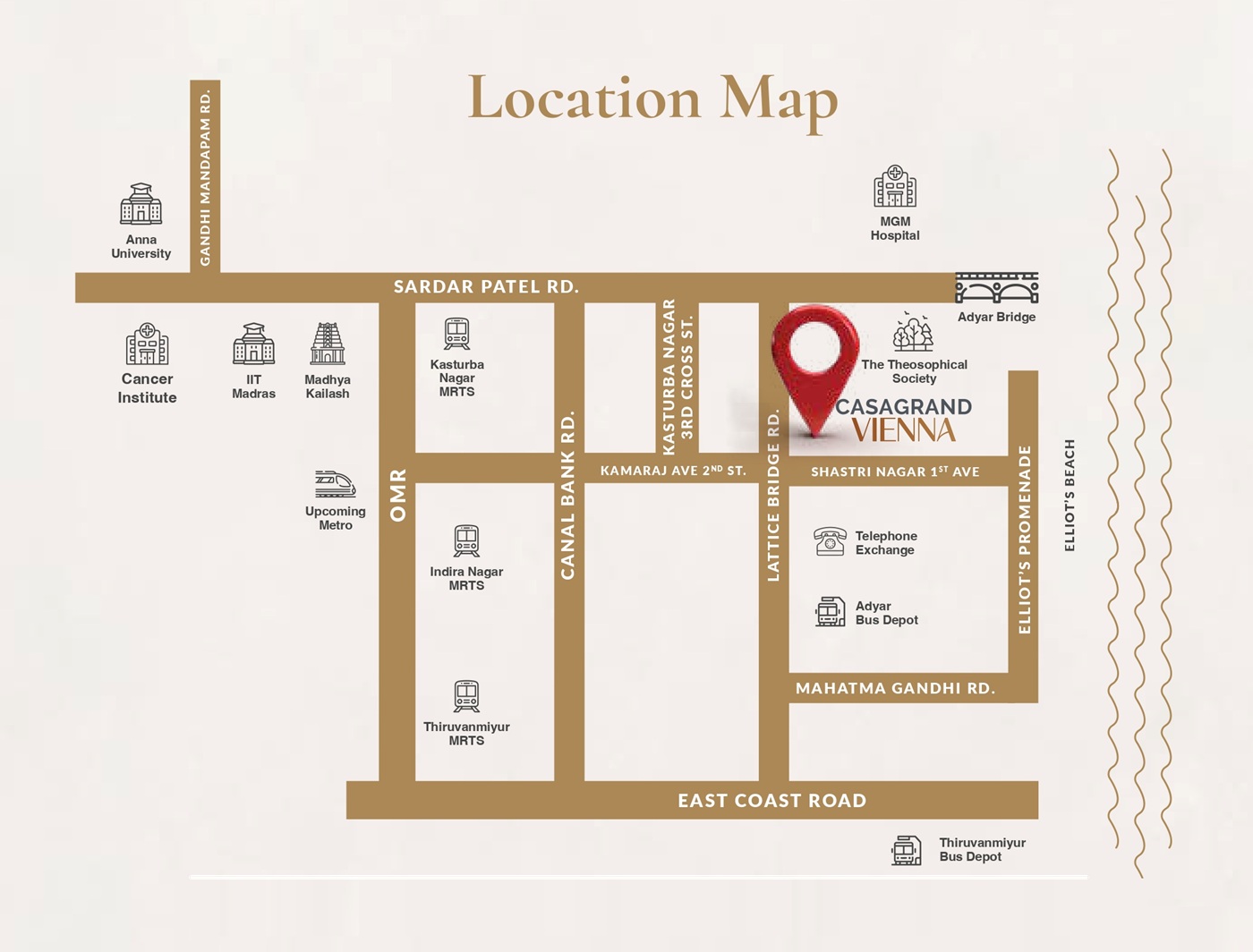 Casagrand Vienna Adyar Location Map